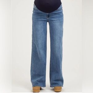 Pinkblush maternity wide leg jeans